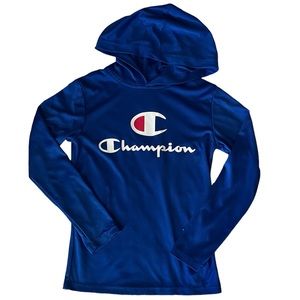 🩵Champion Boy’s Hooded Graphic Long Sleeve Tee - Size Small
